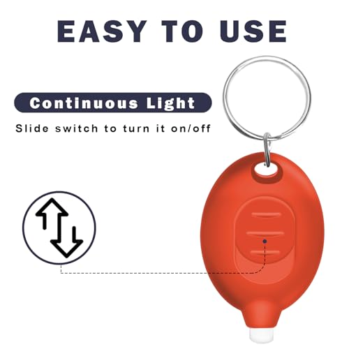 Ultra Bright Mini LED Keychain Flashlight - Orange, 6-Pack