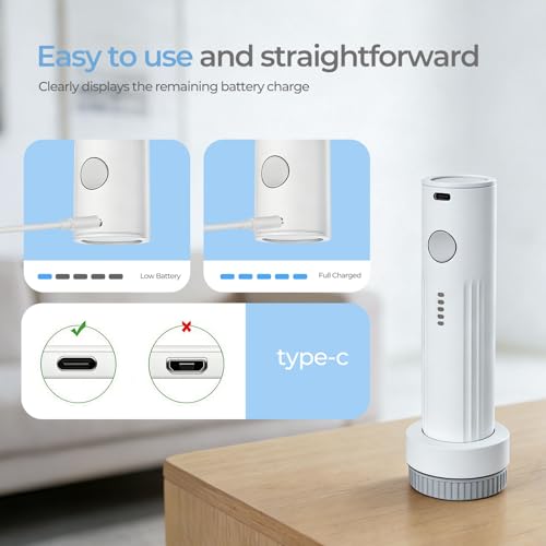 Portable Cordless Electric Vacuum Pump for Storage Bags - White
