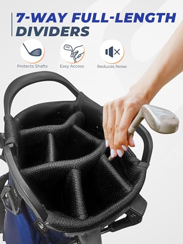 7-Way Golf Stand Bag for Men & Women - Lightweight Blue