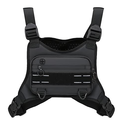 Water Resistant Chest Bag for Men - Lightweight Running Vest - Black