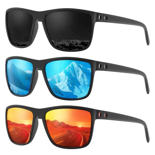 Polarized Sunglasses for Men - 3 Pack UV Protection Shades