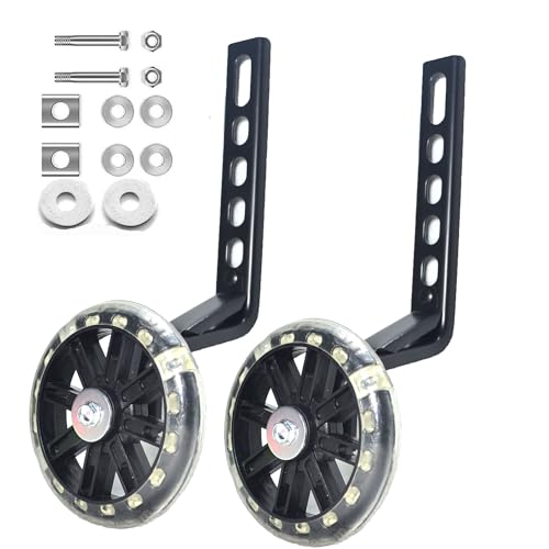 Mutetrain Black Kids Bike Training Wheels for 12-20 Inch Single-Speed Bicycles
