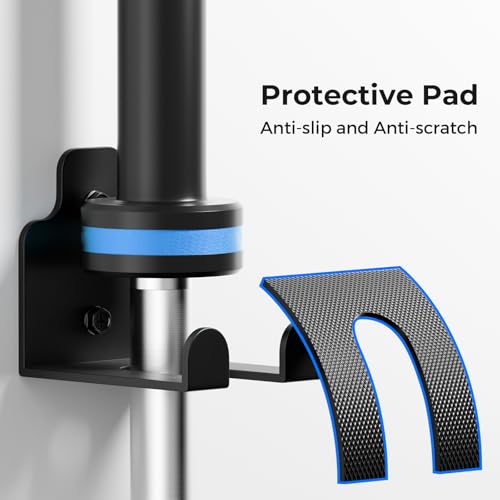 Barbell Holder Wall Mount - Heavy Duty Space Saving Design - Black 1 Hook