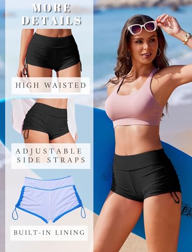 AI'MAGE Women 3" Swim Shorts High Waist Swimsuit Bottoms Bikini Boy