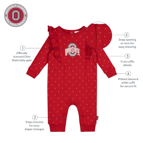 Gerber Ohio State Buckeyes Baby Romper 3-6 Months Officially Licensed