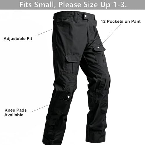 Tactical Combat Long Sleeve Shirt & Pants Set - Medium Black