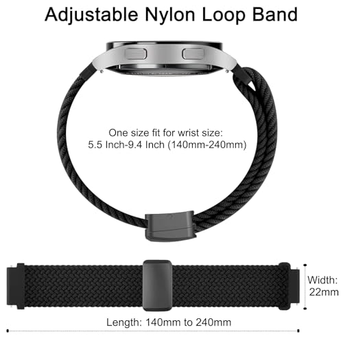 Magnetic Braided Watch Band for Amazfit Bip 6 / Bip 5 - Black