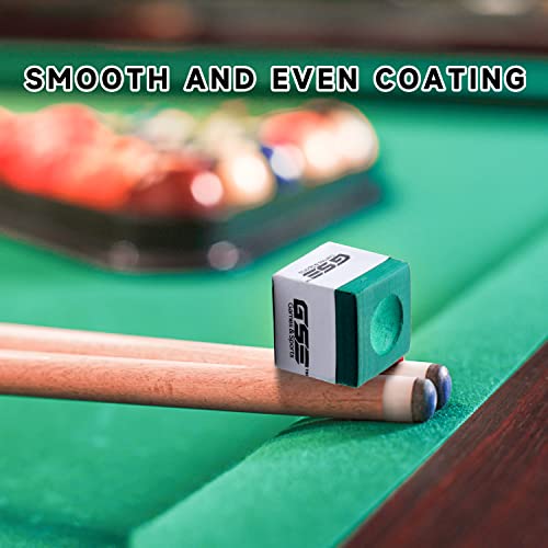 Billiard Pool Cue Chalk - 12-Pack Green, Low Dust & Anti-Miscue