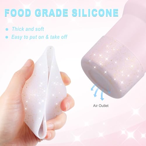 Silicone Glitter Boot for Stanley Cup - Clear Gold Pink