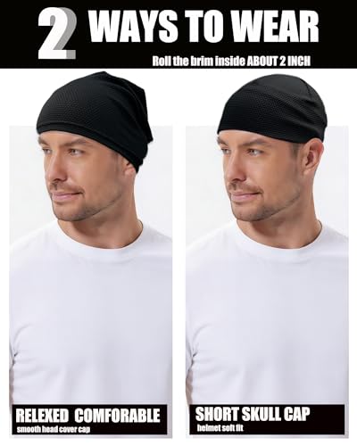 Simapu 3-Pack Camo Skull Caps - Summer Beanies for Men & Women, Black, Grey Variants