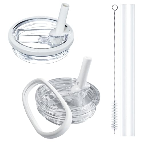 2 Pack Leak Proof Replacement Lids for 40 oz Tumblers with Straws