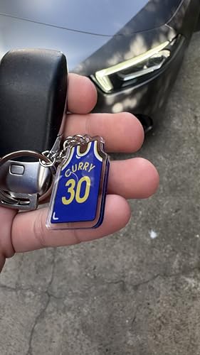 Basketball Player Keychain - Stephen Curry Blue Jersey Collectible