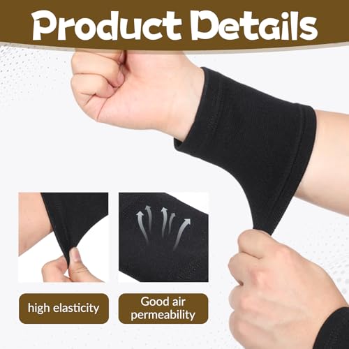 Wrist Compression Sleeves - 4 Pcs Soft Elastic Sport Support Wraps
