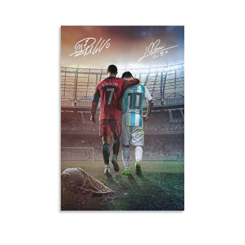 Messi Ronaldo Wall Art Canvas Print - 16x24 Inch