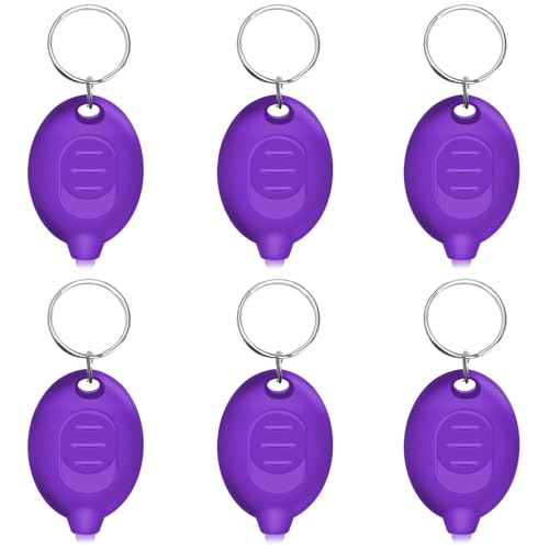 Mini UV LED Keychain Flashlight - 6 Pack Purple