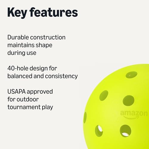 Outdoor Pickleball Balls - USAPA Approved, Durable 3-Pack, Yellow