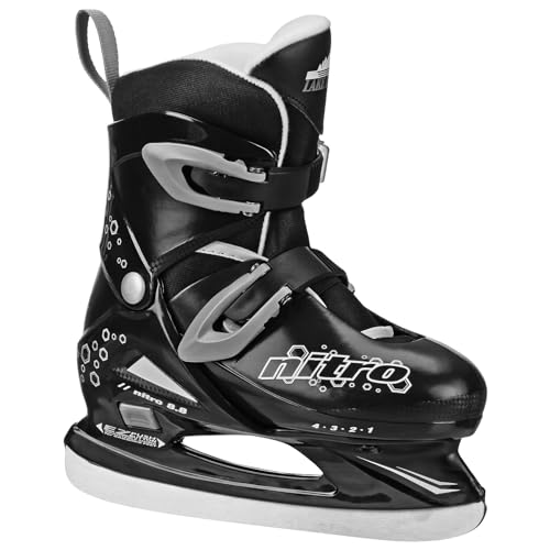 Adjustable Ice Skates for Boys - Nitro 8.8 Grey, Large (4-7)