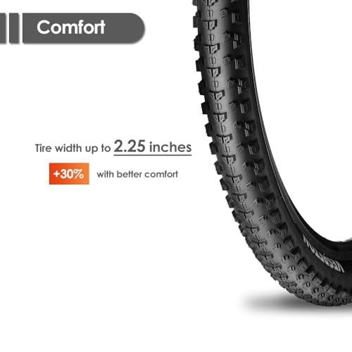 VESPETON 26x2.25 Inch Mountain Bike Tires 2 Pack - High Grip, Puncture-Resistant, Foldable, 60 TPI