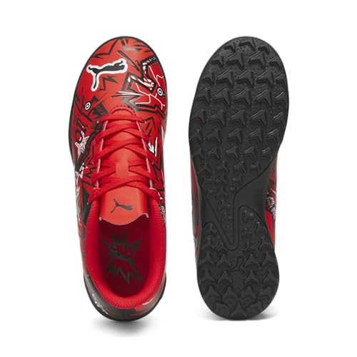 PUMA Unisex-Child Ultra Play Firm Ground Soccer Cleats - Big Kid Size, Red/Black/White