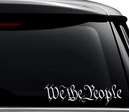 We The People Constitution Vinyl Decal Sticker - 8 inch Wide - Gloss White