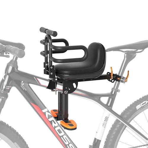 Child Bike Seat with Guardrail & Cushion - Black (Mountain Bike)