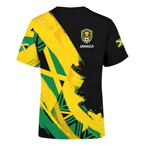BJU Men’s & Women’s Jamaica Yellow Soccer Jersey Large National Sports Football Top