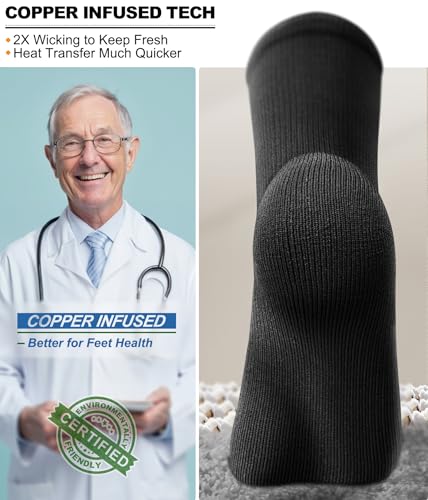 Compression Socks for Men & Women - Knee-High, 3 Pairs, Large-X-Large - Black