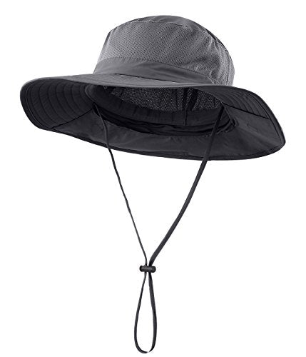 Wide Brim UPF50+ Outdoor Mesh Sun Hat with Neck Flap