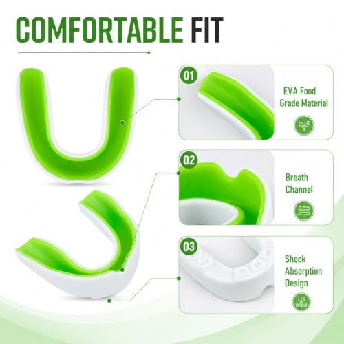 Kids Mouth Guard - BPA Free Sports Mouth Guard with Cases, 5 Pack