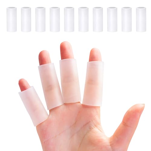 Sumifun 5 Pair (10 pcs) Gel Finger Sleeves for Thumb, Trigger Finger, Arthritis, Eczema, Hand Protection
