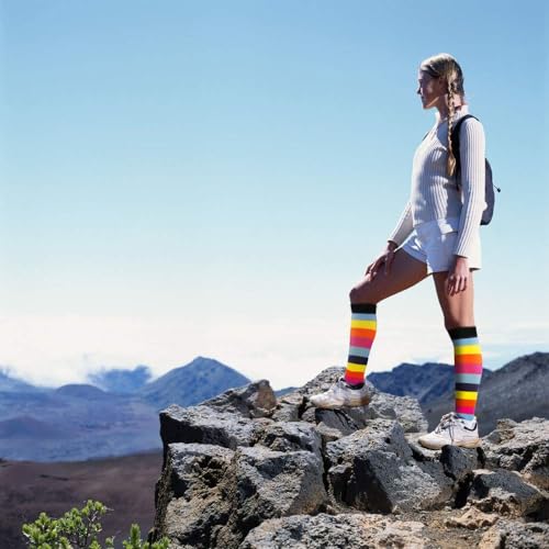 Compression Socks for Women & Men - 20-30mmHg Knee High - Large-X-Large Multicoloured