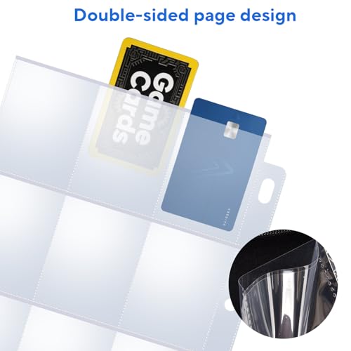 40 Pack Clear 9-Pocket Trading Card Sleeves for 3-Ring Binders