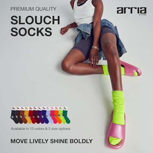 Slouch Socks - Women's Soft Ribbed Boot Socks, Medium Thickness, Burgundy, Small-Medium