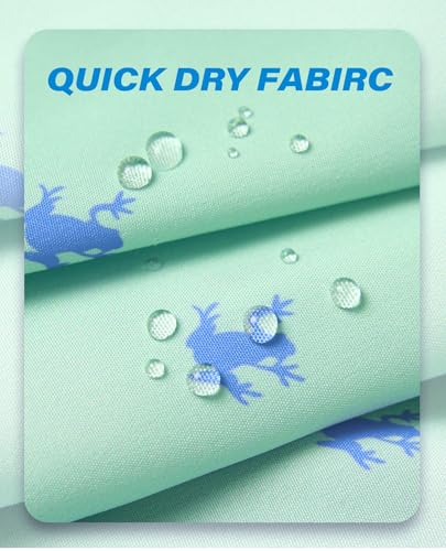 Gleeease Men's 5 Inch Quick Dry Swim Trunks with Compression Liner - Large Blue Frog