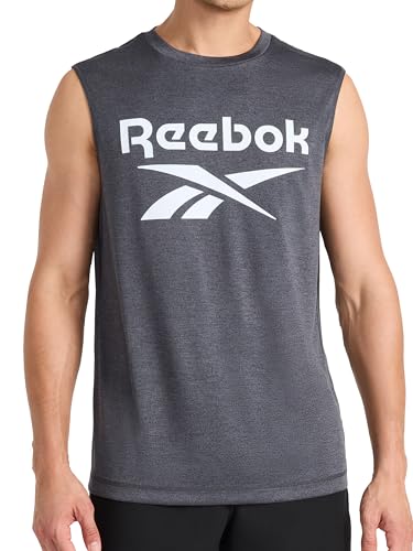 Men's Gladiator Large Logo Muscle Tank Top - Ebony Heather