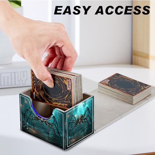 DEGDFSGR Magnetic Closure Trading Card Deck Box – 200 Card Capacity, Portable with Wide Opening