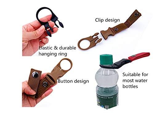 Portable Water Bottle Clip Holder - 4PCS Nylon Keychain - Black