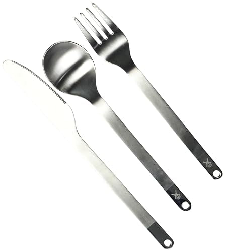 Hydro Flask Stainless Steel Flatware Set Black - Spork, Knife & Lanyard