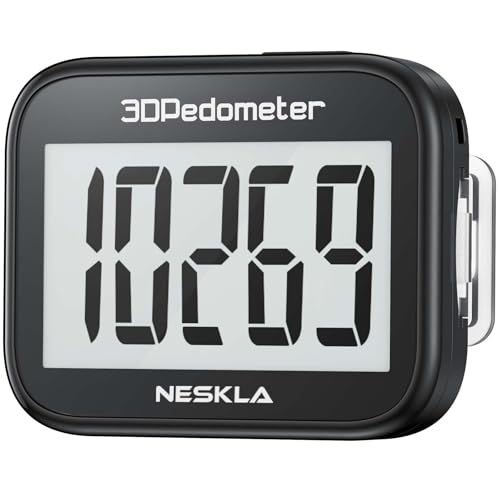 3D Pedometer Step Counter with Large LCD Display & Clip