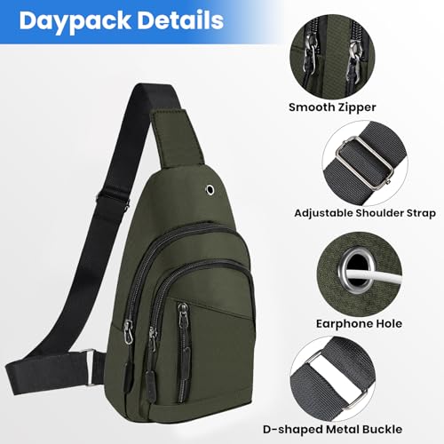 Unisex Small Crossbody Sling Bag - Water-Resistant Chest Pack for Men & Women