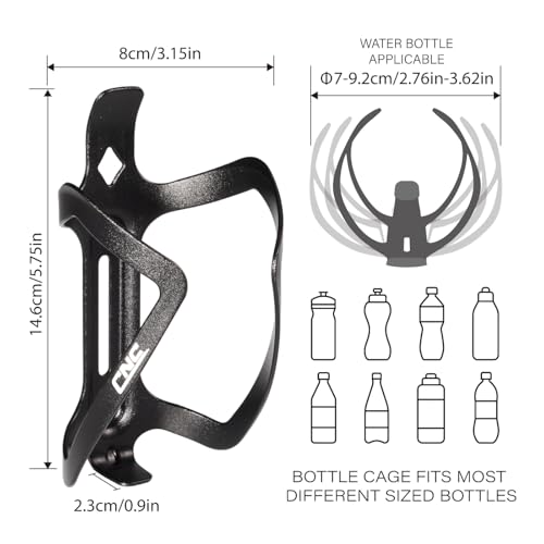 CNC Bike Water Bottle Holder - 2-Pack Lightweight Metal - Black