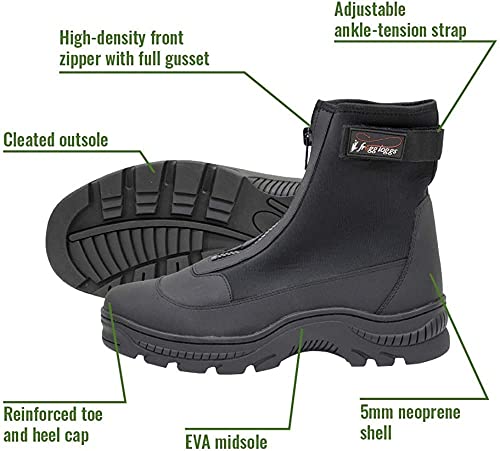 FROGG TOGGS Men's Aransas II Neoprene Wading Boots - Grey, Size 9, Waterproof Sand & Surf Fishing Shoes