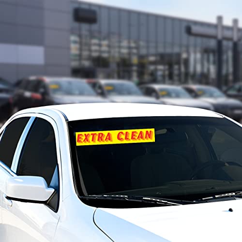 Extra Clean Windshield Advertising Stickers 12 Pack - Versa-Tags Red/Yellow