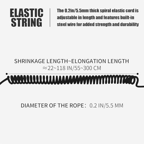 10ft Paddle Board Leash - 7mm Thick Ankle Safety Rope - Black