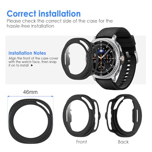 Samsung Galaxy Watch 8 Classic 46mm Case - Black Protective Cover