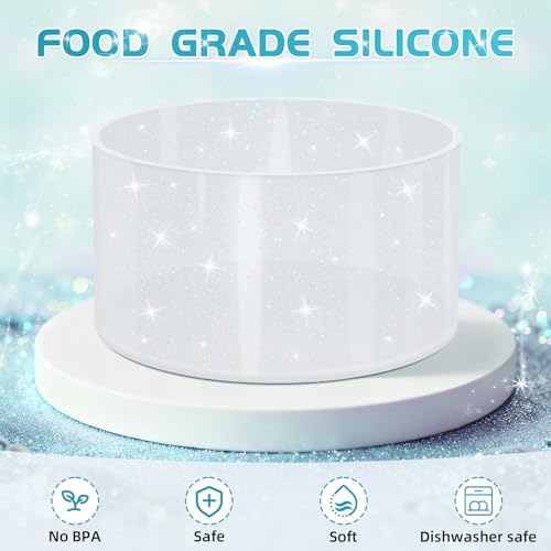 Glitter Silicone Boot for 20-40oz Tumblers - Protective Sleeve - White