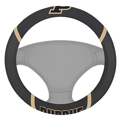 Embroidered Steering Wheel Cover with Team Logo - Purdue Boilermakers
