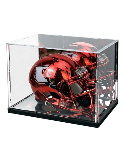 Mini Helmet Display Case with Mirror Back | UV-Resistant, Dustproof, 7.9"