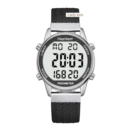 Pedometer Watch for Walking - Waterproof Step Counter, Black