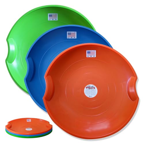 26-Inch Flying Saucer Sleds - 3-Pack in Orange, Green, Blue